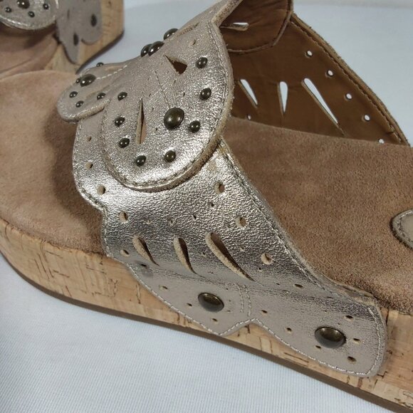 Clarks Artisan Palima Palm Golden Leather Thong Sandal - 8 - Good Condition - Picture 10 of 11